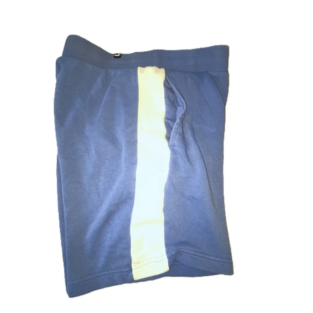 Puma Men's Blue & White‎ Logo Athletic Shorts Training Gym Activewear Medium